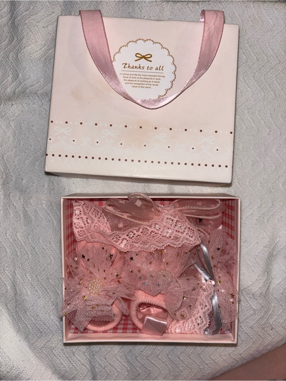 Pink Lace & Tulle Infant Hair Accessory Gift Set - Charming Pink Pieces